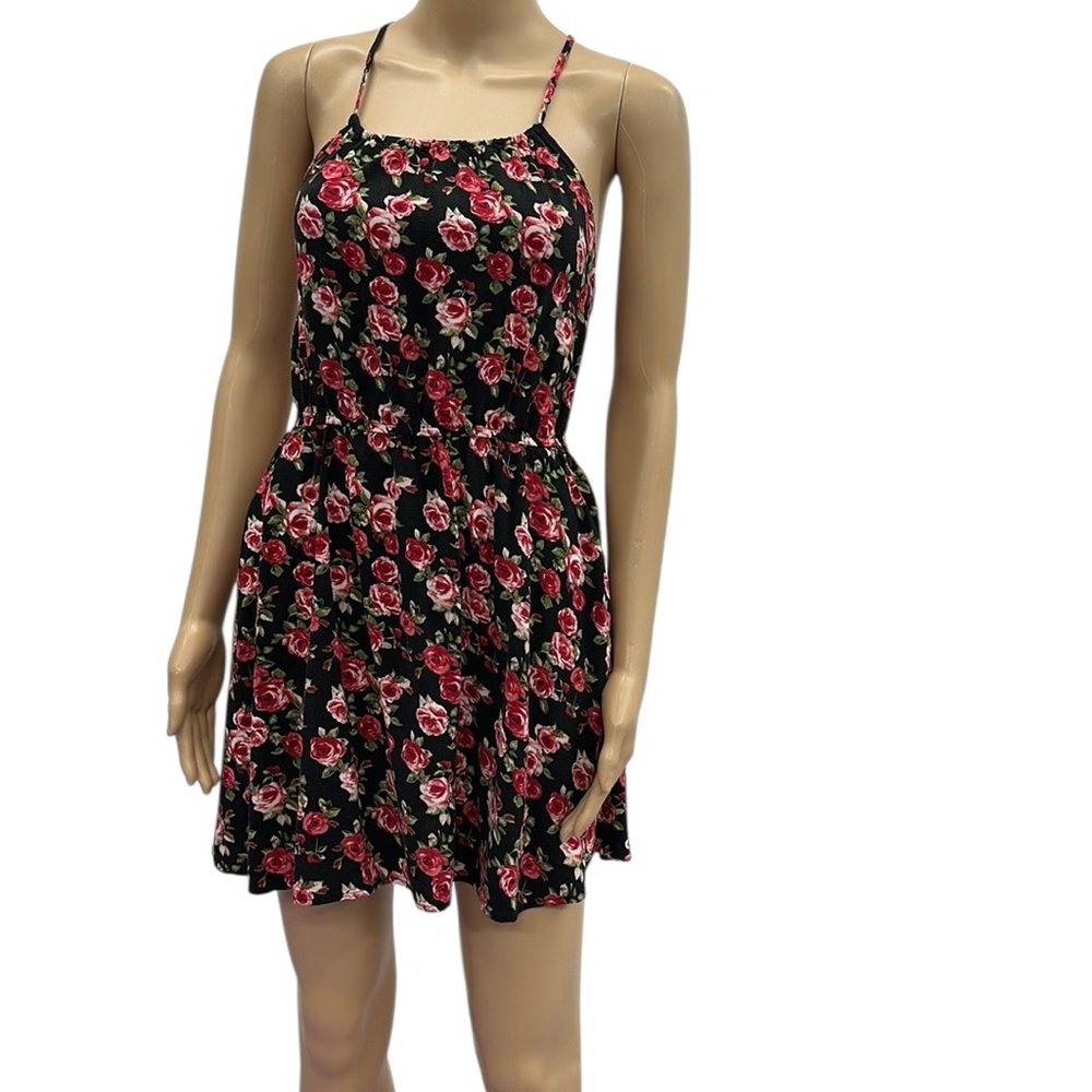 Rosette by Be Cool Rayon Floral Sleeveless Spaghetti Strap Pocket Dress Junior M
